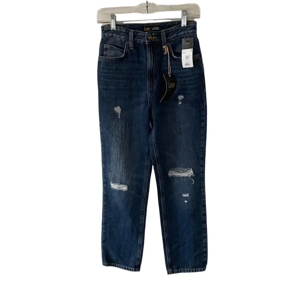NWT Lee Vintage Modern High Rise Straight Leg Ankle 25 KC Blues - Picture 1 of 16
